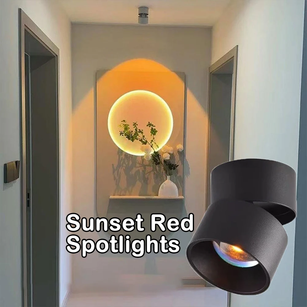 

Светодиодный светильник вниз, прожектор, интерьер заката, накладной встраиваемый потолочный точечный светильник для украшения гостиной, спальни, прихожей, светодиодный светильник