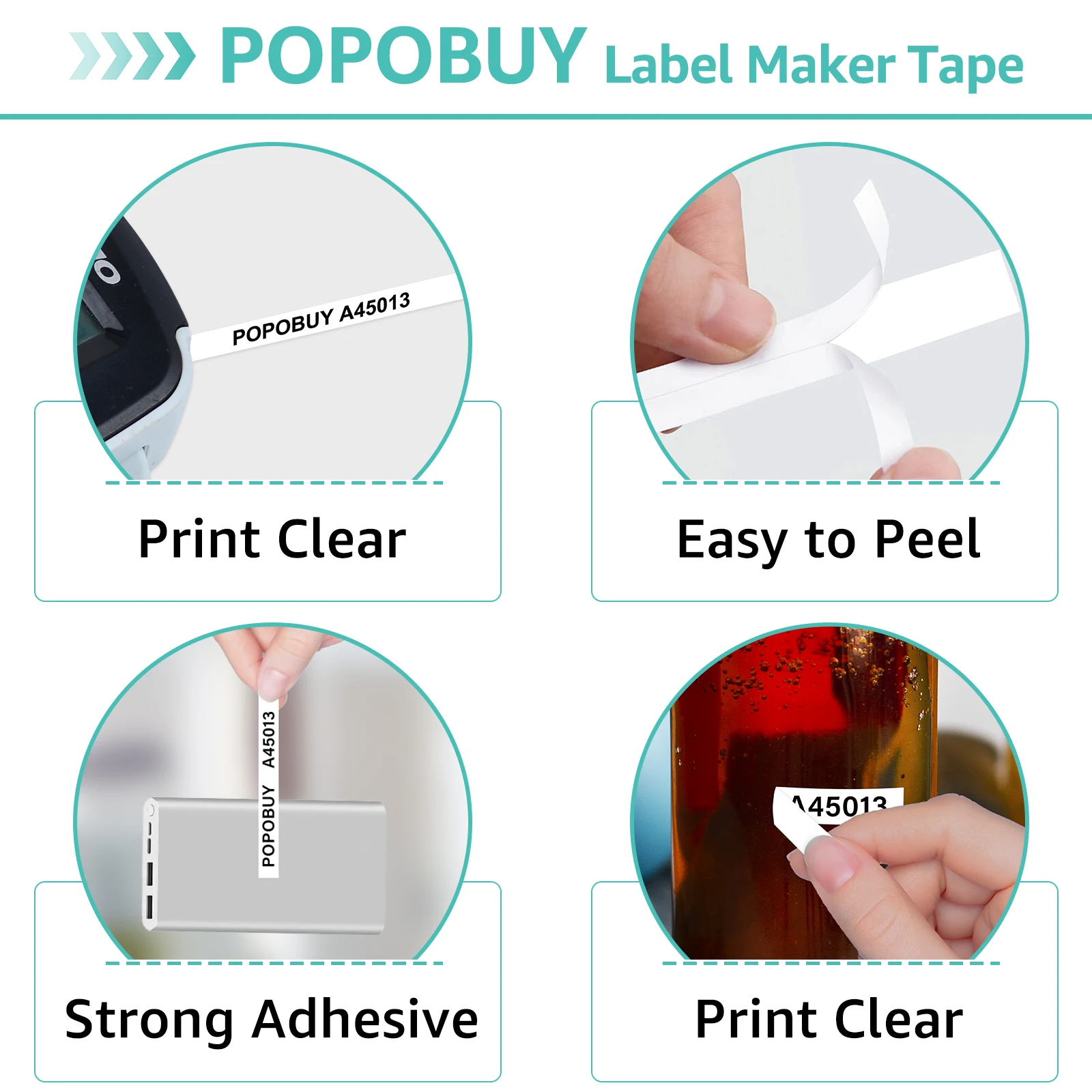 Greencycle 6/9/12mm Label Tape Compatible for Dymo D1 45010 45013 Ribbon for Dymo Label Manager 100 150 200 250 Writer Printer view 4