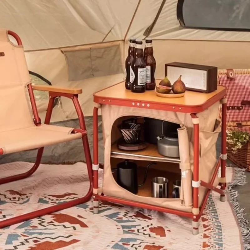 

Folding Double Storage Box Portable Convenient Leisure Hiking Picnic Camping Shelf Household Useful Camping Outdoor Tools