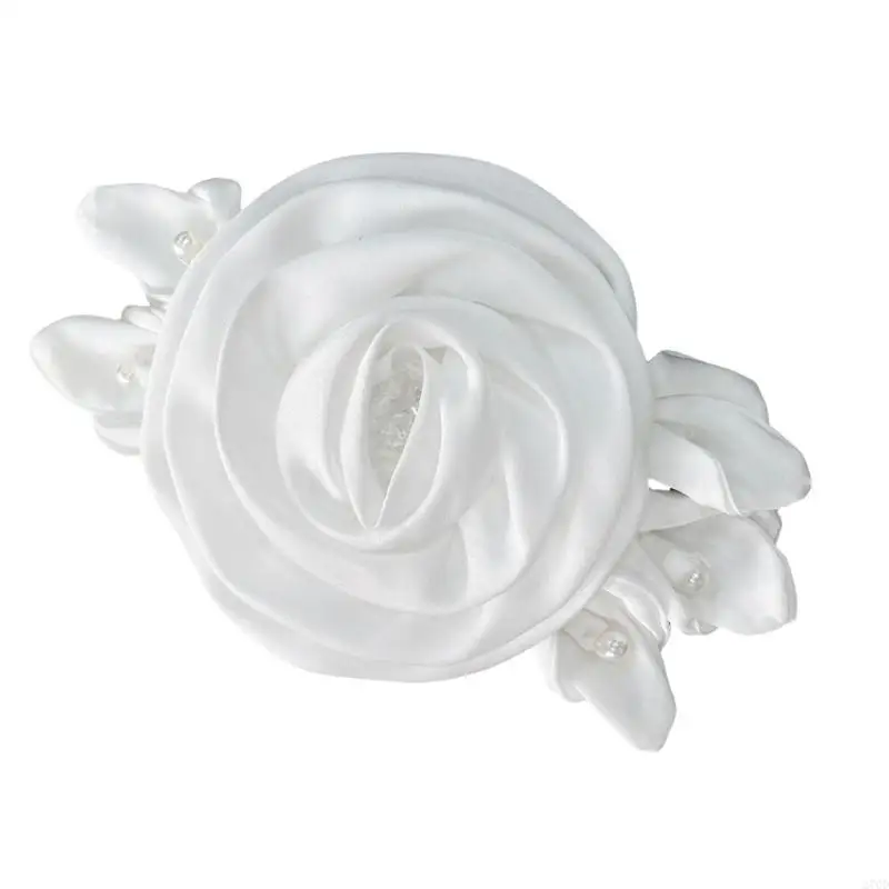

270D 16cm Rose Flower Applique with Pearls for Handmade Wedding Gown Sewing Flower for Dress Scarf Hat Sewing On Decors
