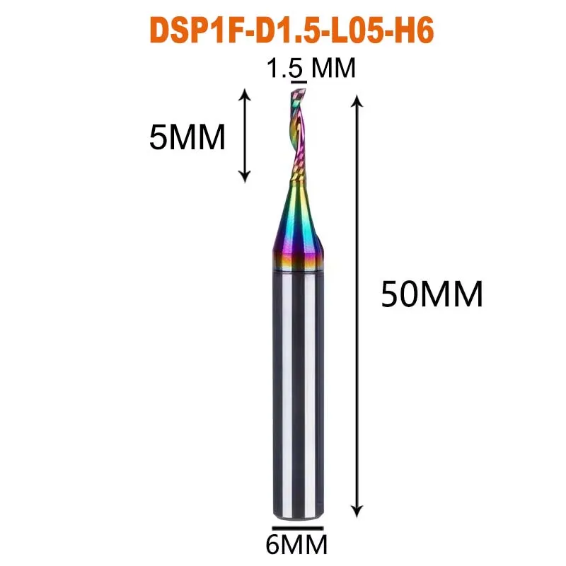 1 st AAAAA Enkele Fluit Carbide Spiraal Frees 3.175, 4.5, 6mm Aluminium Frees Graveren Houtbewerking Acryl DLC Coating