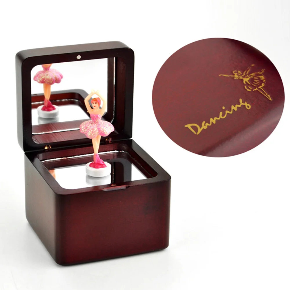 ♫Happy birthday♫ Wooden Ballerina spinning dancing girl music Box For Frends Girl and Children Birthday Gift