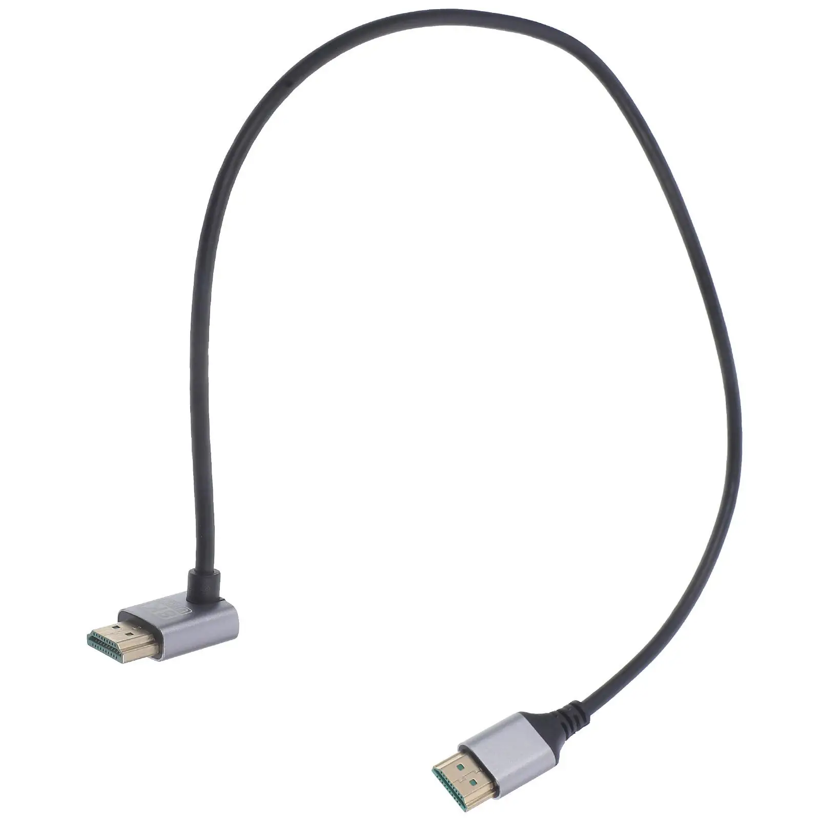 Kabel Koneksi Definisi Tinggi 0,5m Tekuk Atas untuk Kotak Monitor Kabel Video 8K Kompatibilitas Pria