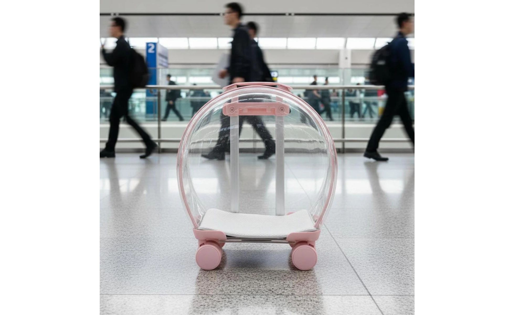 Transparent Pet Carrier Large Capacity Feline Carrier Trolley Feline Trolley Case Telescoping Handle Clear Shell for Travel Transparent Pet Carrier Large Capacity Feline Carrier Trolley Feline Trolley Case Telescoping Handle Clear Shell for Travel
