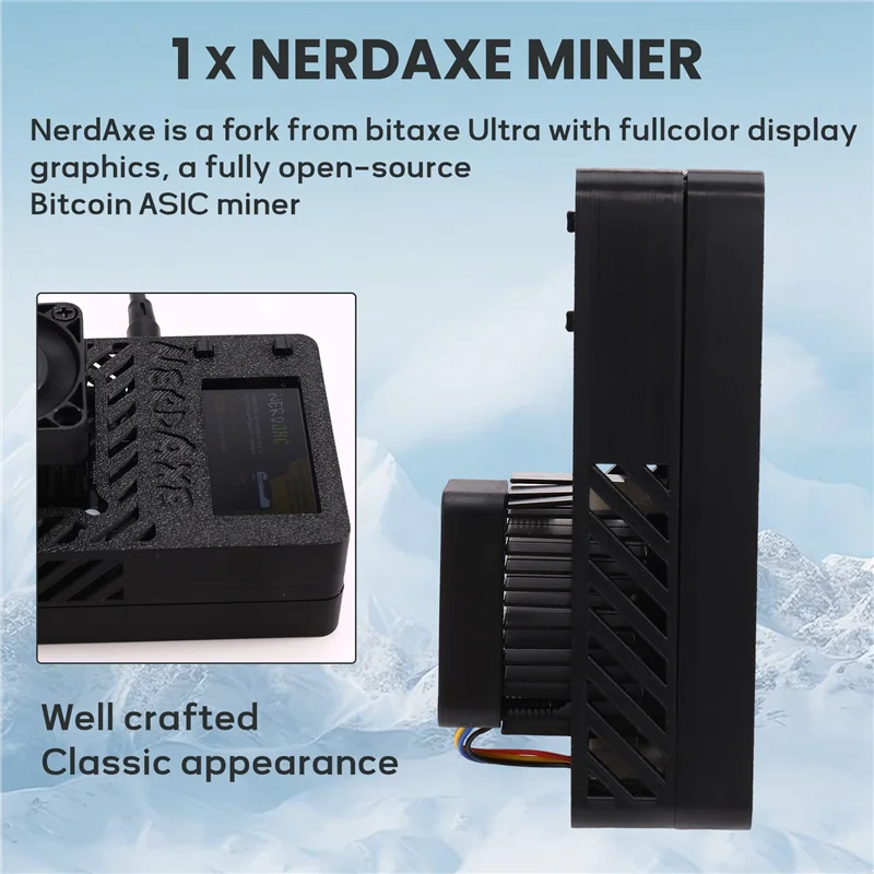 SB-Nerdaxe Nerdminer Mijnwerker 500Gh/S BM1366 ASIC Chip Bitaxe Loterij Mijnbouw Mijnwerker Solo Loterij BTC Mijnwerker US PLUG