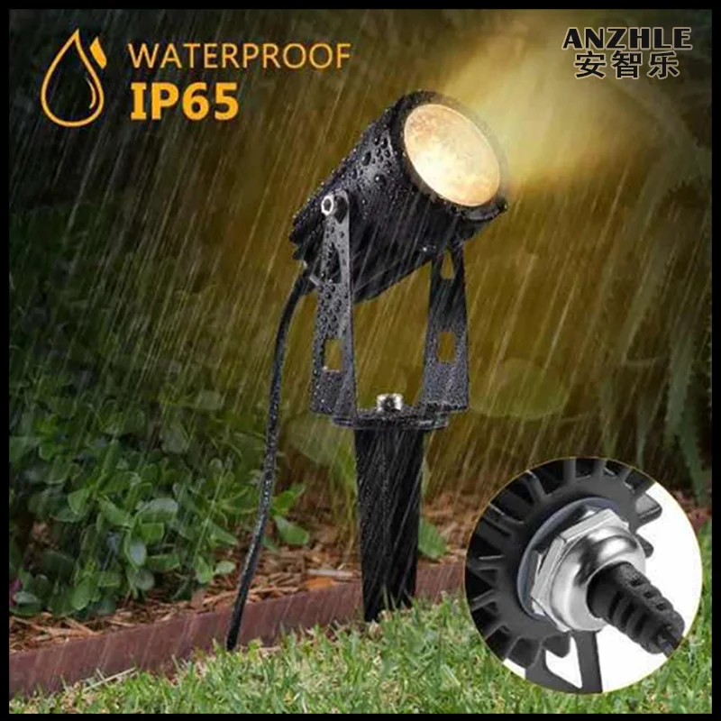 Solar Powered Outdoor Waterproof Spotlights with a One to Four Connection Design  Lawn Ground Inserted LED Lights