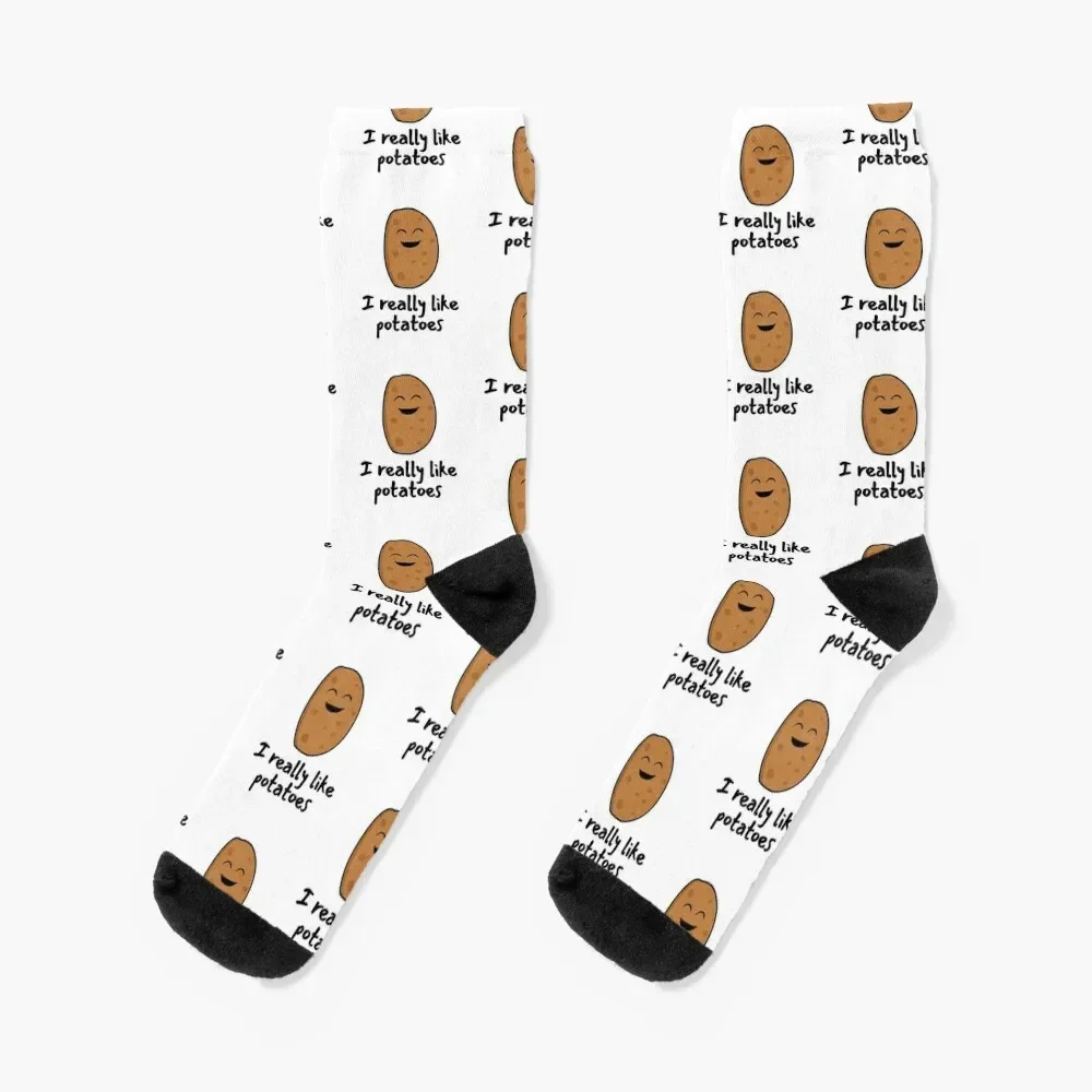 

I Really Like Potatoes - Funny Potato Gift Socks sheer floor Men Socks Luxury Brand Women's