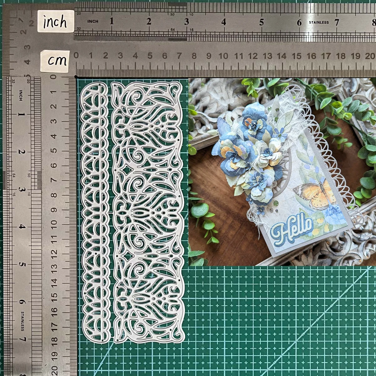 Addycraft-Corte De Metal Matre Com Laço Fronteira, Scrapbook Paper Craft, Molde De Faca, Lâmina Stencils Soco
