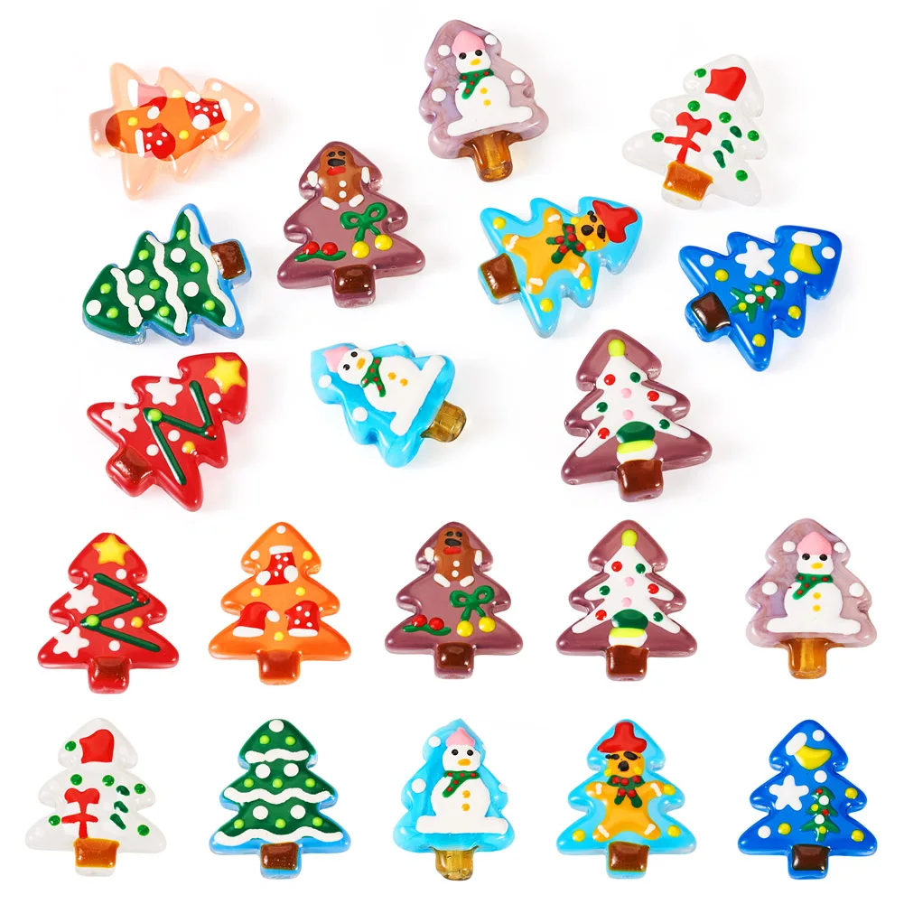

10Pcs Christmas Tree Lampwork Beads Loose Beads for DIY Bracelet Necklace Earrings Jewelry Making Supplies Findings Crafts