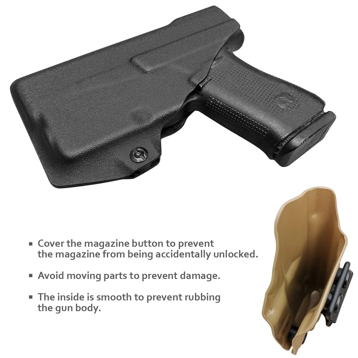 POLE.CRAFT IWB Kydex Holster Custom Fits: Glock 43X TLR6 Laser Light Pistol - Inside Waistband Concealed Carry G43X TLR6 Holster