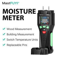 MASTFUYI FY886B Digital Wood Moisture Meter Professional Wood Humidity Tester 0~60% Timber Hygrometer Meter Color LED Screen