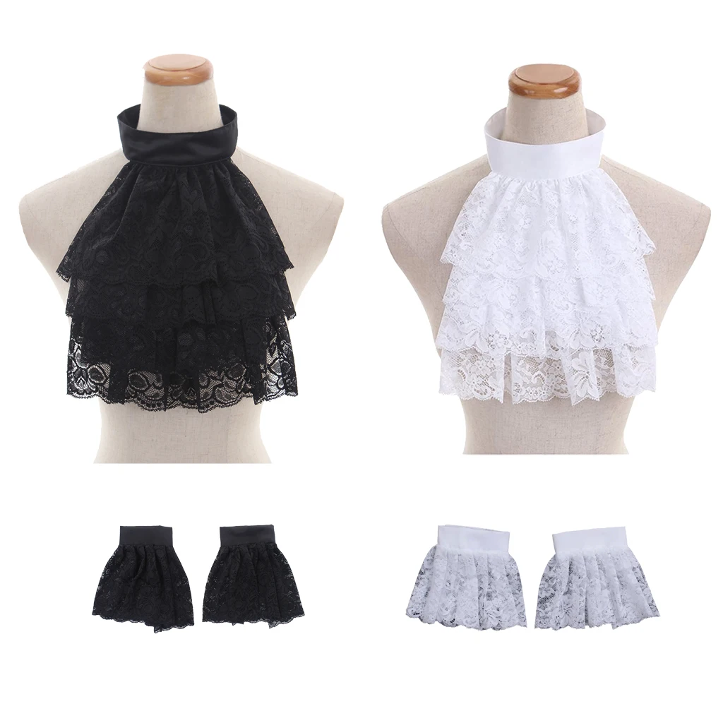 Blouse de costume victorien rococo, col faux vintage, accessoire de cosplay, col de chemise détachable, manches, faux haut de chemise