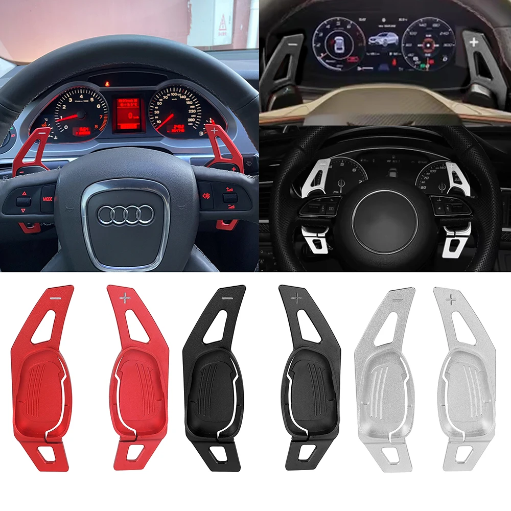 

2PCS Aluminum Steering Wheel Shift Paddle Shifter Gear Extension For Audi Audi A5 S5 S3 S6 SQ5 RS3 RS6 RS7 Car styling