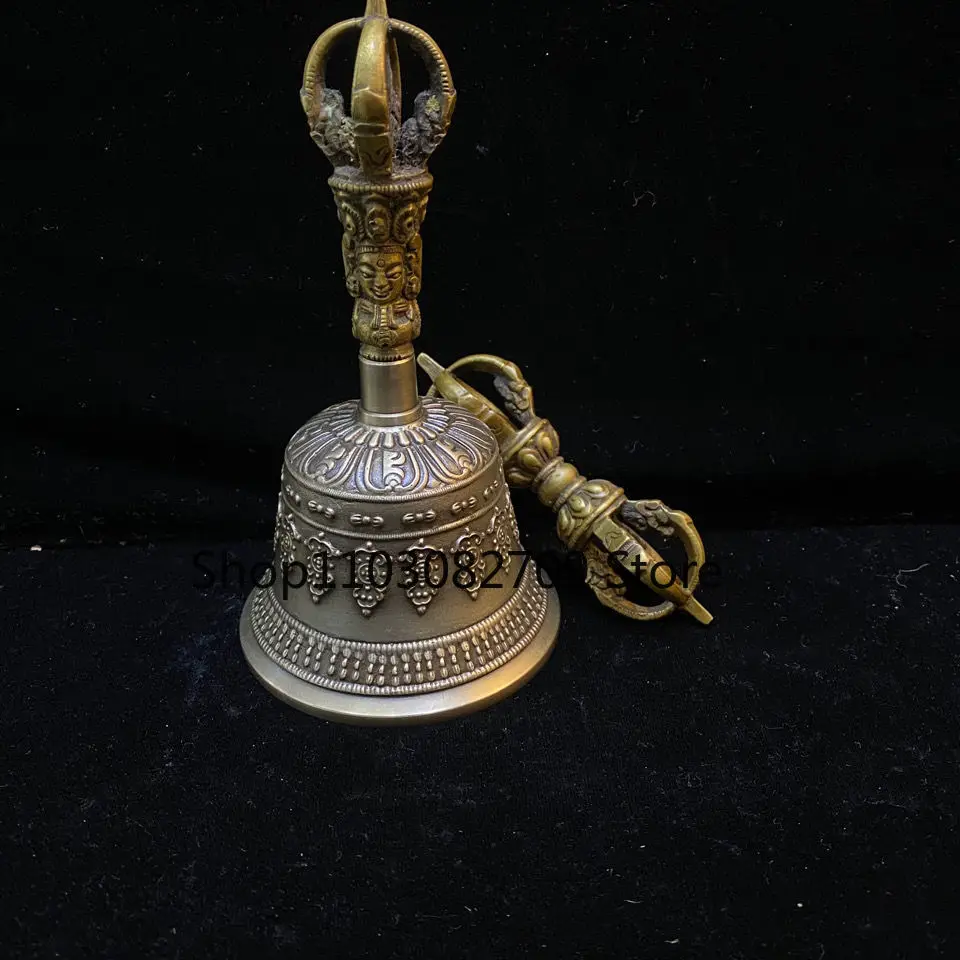 Nepalese pure copper Seiko Tibetan diamond bell pestle (diameter about 8 cm height about 15 cm)