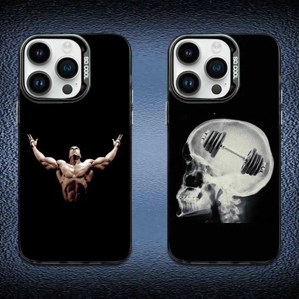 

Bodybuilding Gym Fitness Phone Case For iPhone 16,15,14,13,12,11,Mini,Pro,E,MAX Black Candy Matte Shockproof Cover