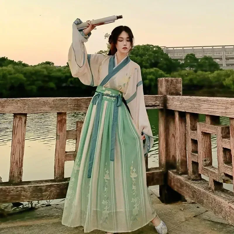 Robe de princesse Hanfu de style chinois pour femmes, robes dégradées à imprimé floral élégant, olympiques de danse folklorique féminine traditionnelle des Prairies