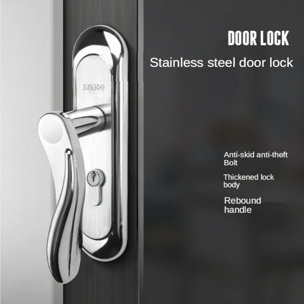 Home Improvement Bathroom Door Stainless Steel Adjustable Silent Indoor Handle Locks Bedroom Wooden Door Hardware Locks