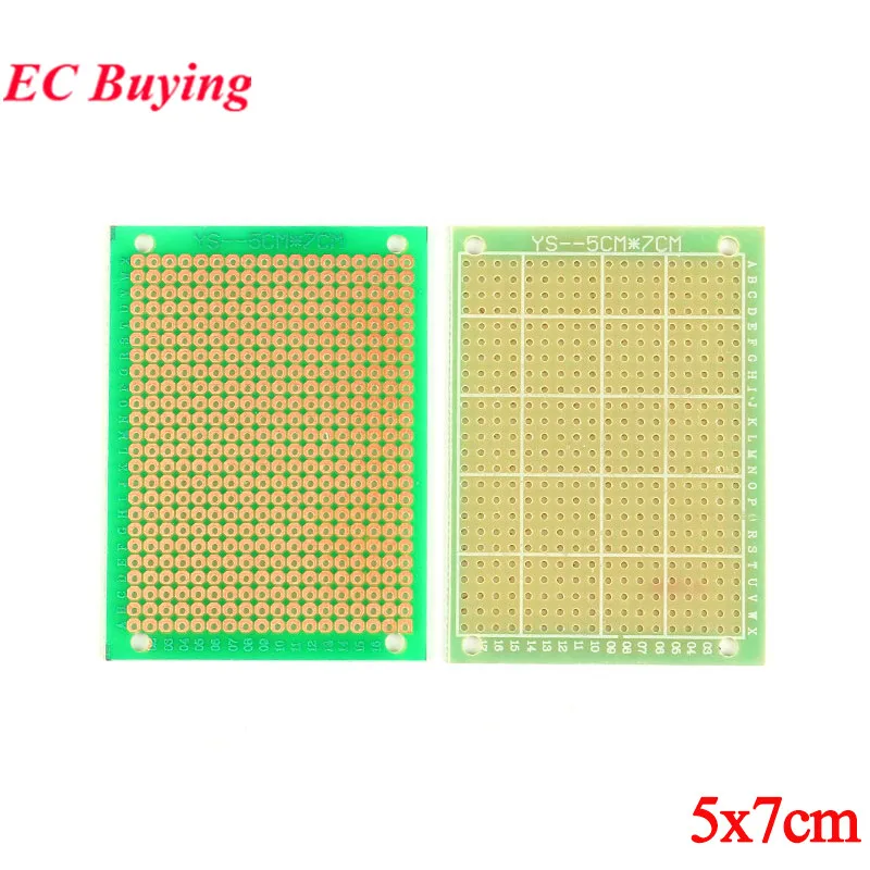 5Pcs/1pc 5X7cm Universal Printed Circuit Board 5*7cm Prototype Pcb Breadboard CNC Fiberglass Plate Green Oil Soldering Test Boar