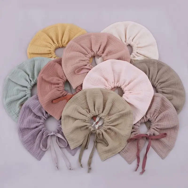 

E06F Cotton Baby Drooling Bibs Unisex Soft & Absorbent Multi-Layer Baby Bibs for Drooling & Teething Boys Girls 2-piece/set