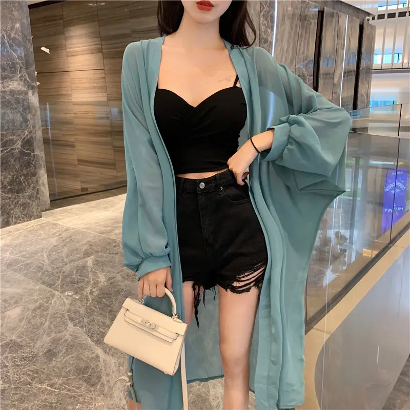 Women Elegant Chiffon Shawl Summer Sunscreen Tassel Cover Ups Solid Color Thin Bikini Cover Up Bathing Suit Shawl Cardigans Wh5