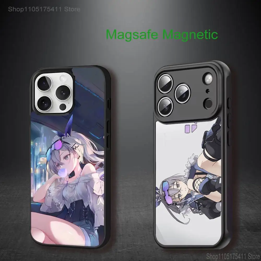 

H-Honkai Silver W-Wolf For iPhone 17,16,15,14,13,12,11,Pro,Max,Plus,Mini,SE4,E Magnetic Magsafe Wireless Charging Phone Case