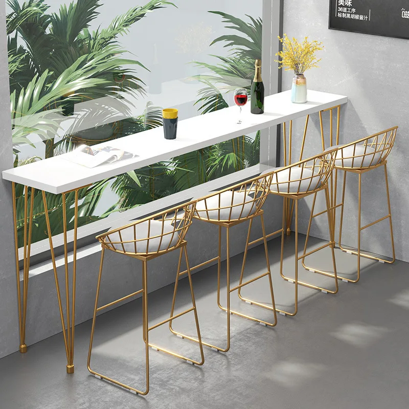 Tavolo e sedia da bar in marmo nordico moderno e leggero di lusso   balcone domestico alto bancone bar vino da parete lungo angganggansenansenš tavolini da caffè