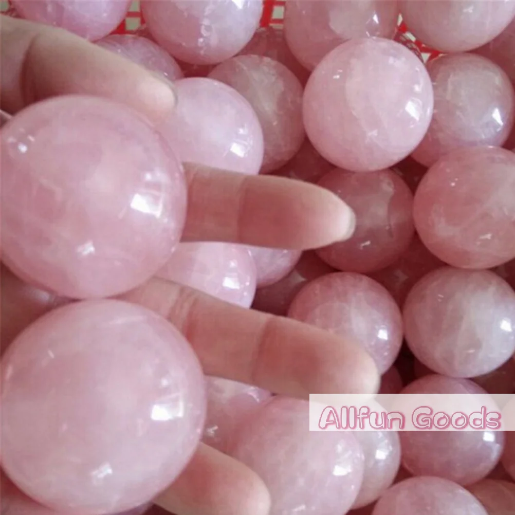 [TG835]1pc Healing Crystal Natural Pink Rose Quartz Gemstone Ball Divination Sphere 20mm