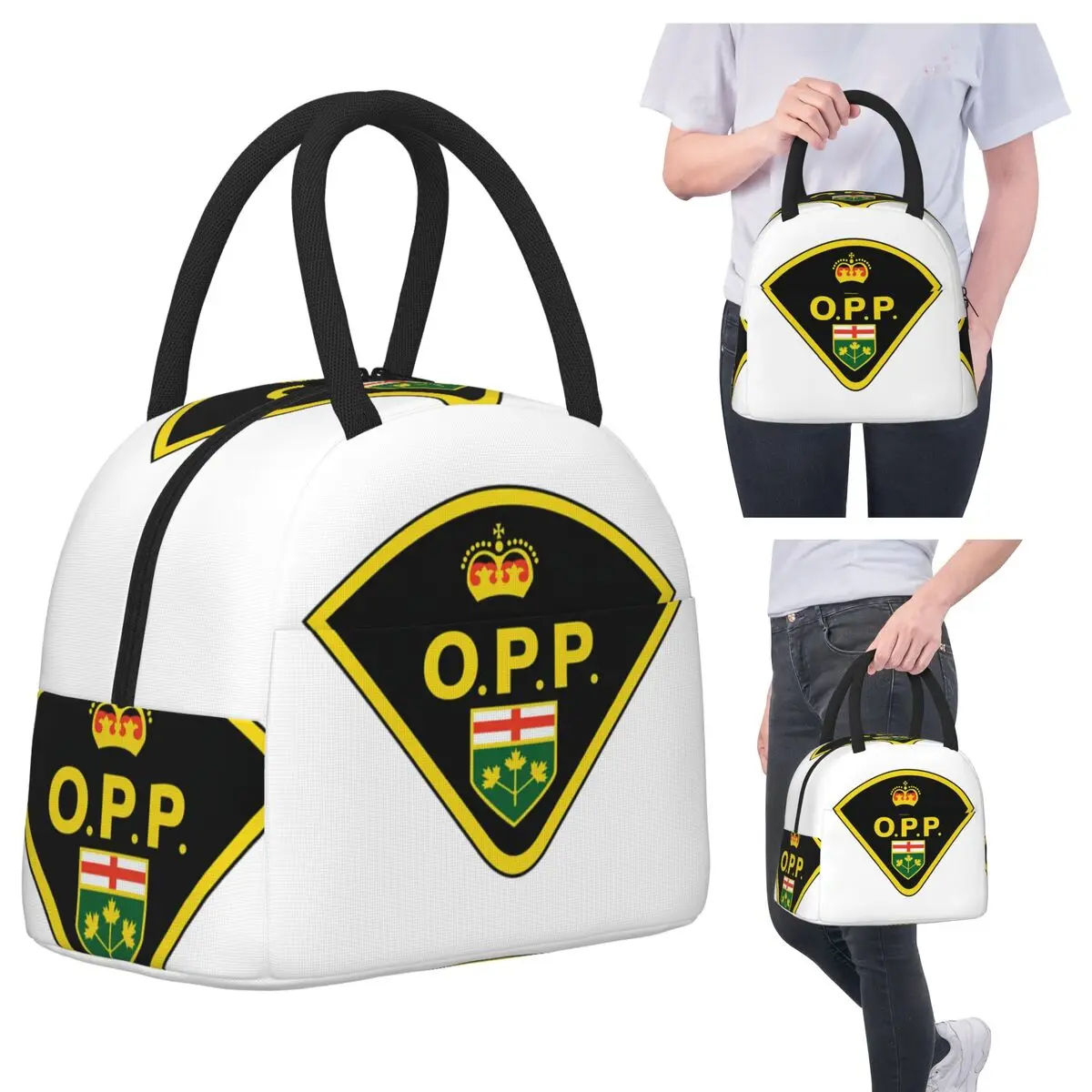 

Изолированная сумка для обеда Flash Of Ontario Provincial Police для детей, школьная термосумка для еды, герметичная коробка для завтрака, контейнер