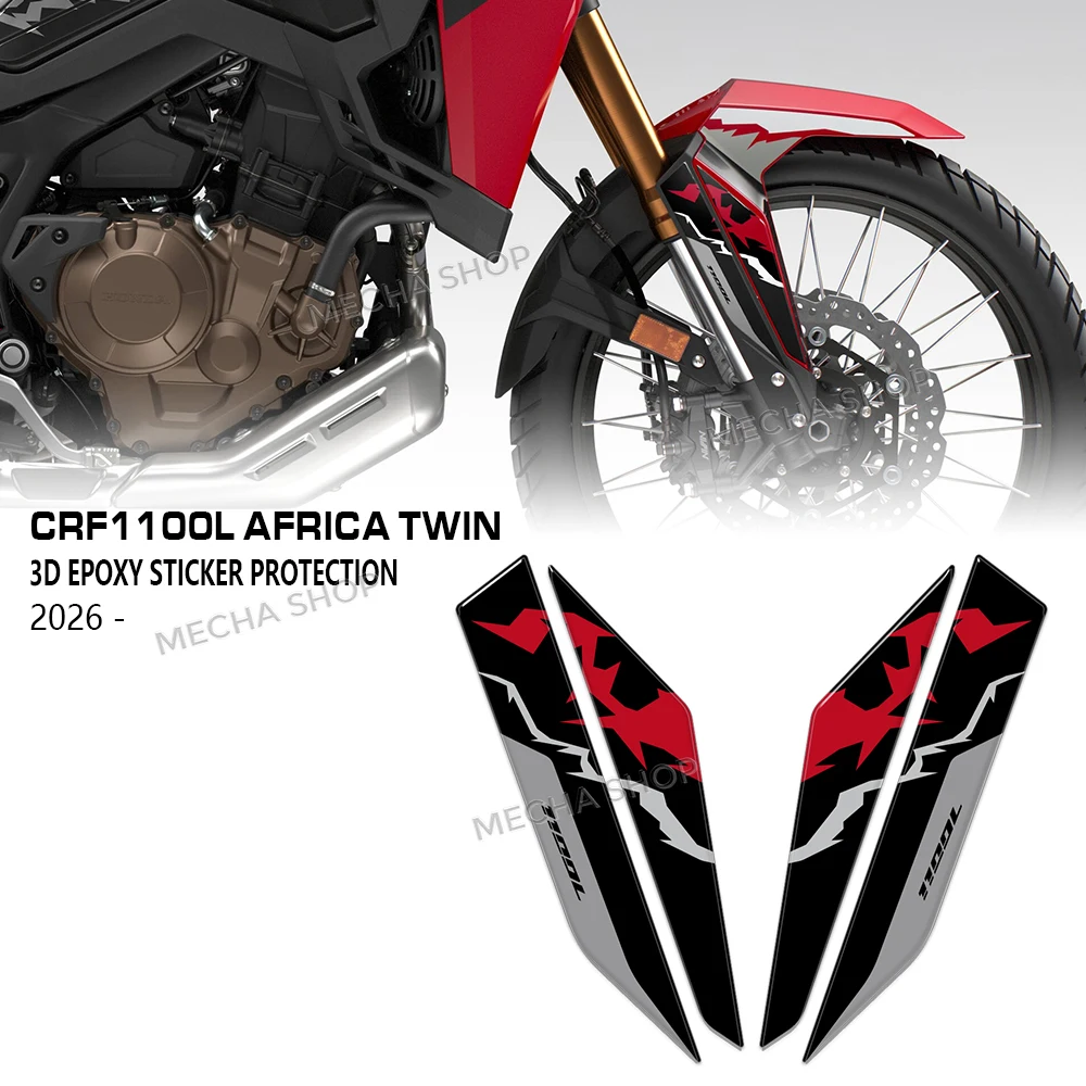 

For Africa Twin 1100 Adventure Africa Twin 1100 L 2024-2026 Motorcycle 3D Resin Sticker Kit