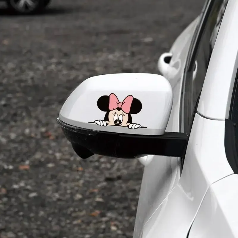 Disney Hidden Mickey Minnie Mouse Car Decal Waterproof Car Anime Sticker Car Accessories Anime Window Decor Vehicle Motorcycle