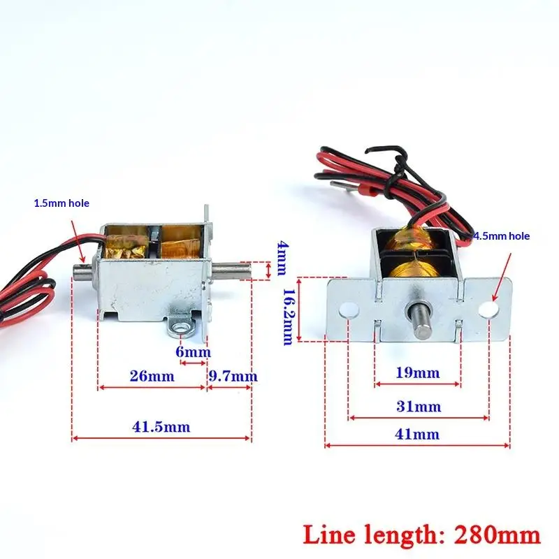 1PC DC12V 12A 0726 Two-way Self-holding Solenoid Mini Push-pull Type Self-holding Electromagnet For DIY Electronic Lock Projects