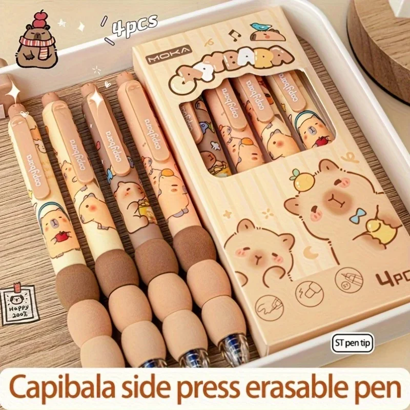4er-Set aus löschbaren Gelstiften mit Capybara-Motiv, Spitze mit 0,5 mm weichem Griff, perfekte Geschenkauswahl, Büro- und Schulbedarf – Detail 5