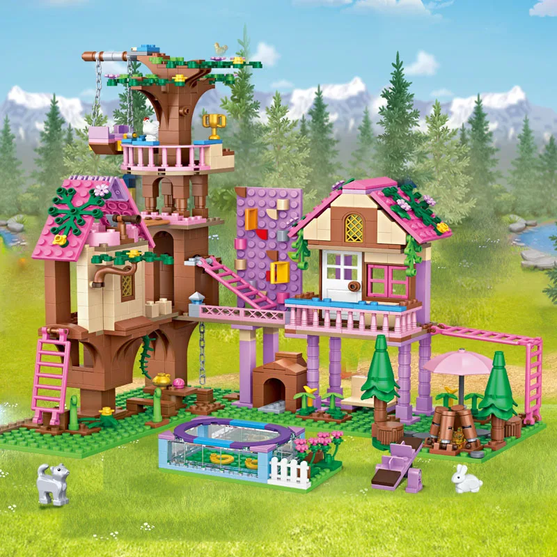 Originality City Streetscape DIY Treehouse Adventure Building Block MOC Amusement Park Forest House Brick Children Toy Gifts