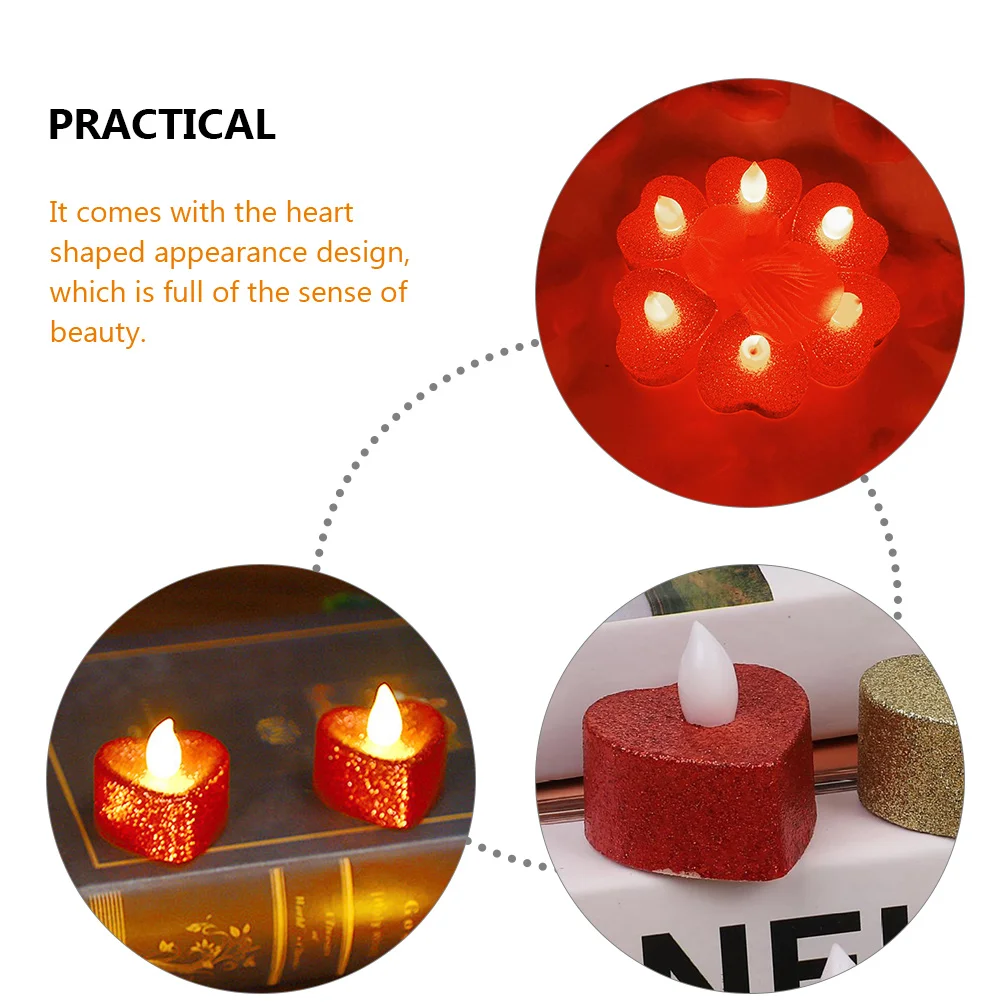 

24pcs Led Shaped Flameless Lamp Operated Electric For Romantic Decorative Lighting Small