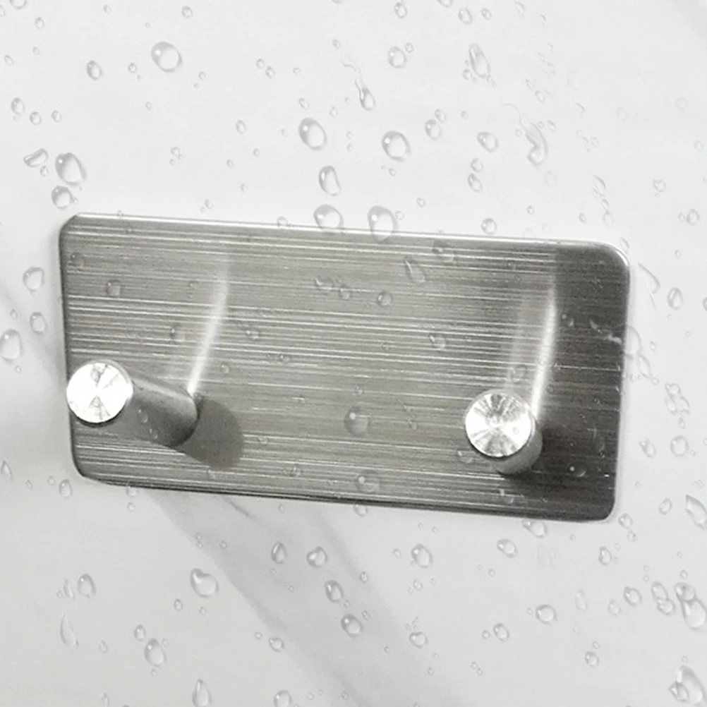 

Viscose Hook Double Towel Hooks Kitchen Hanger Stainless Steel Sticky Shower for Towels Nail Free Self Adhesive