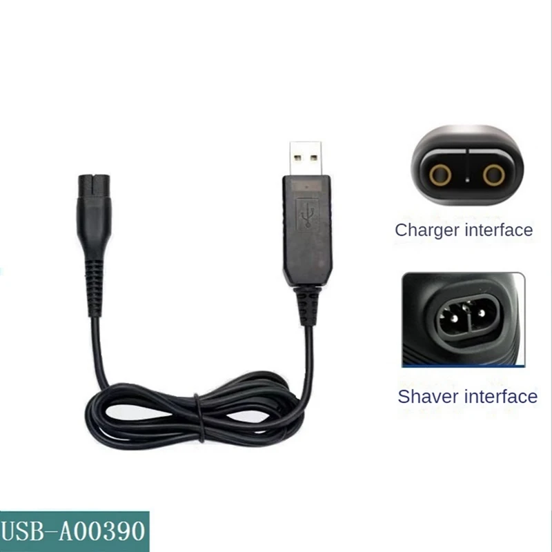 Cable de alimentación para afeitadora, cargador de 5 piezas, A00390, 4,3 V, 70MA, USB, para RQ310, RQ330, S300, S510, S1010, S1203