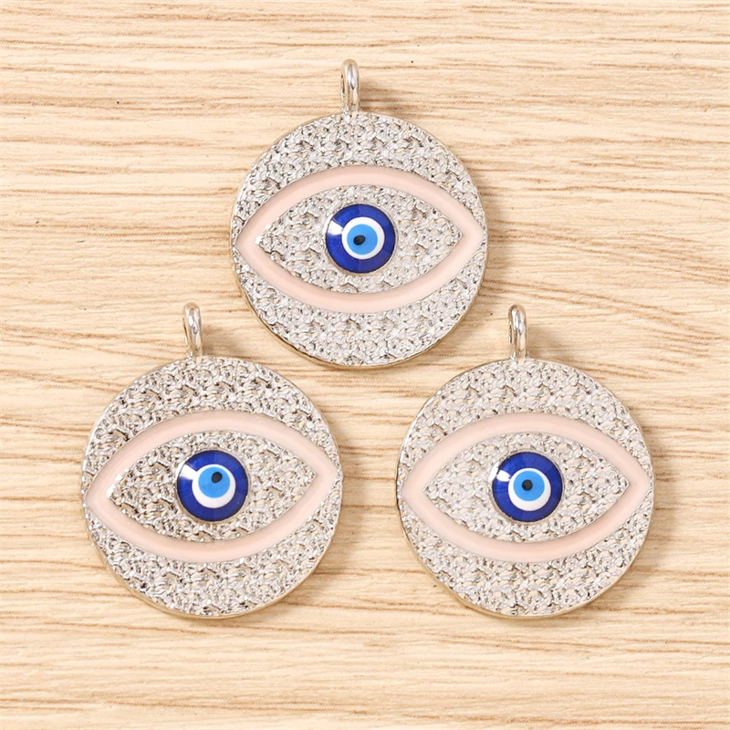 10 Stück 22x26mm Niedliche Emaille-Metall-Anhänger mit Bösem Auge für Schmuckherstellung, Ohrhänger, Halsketten, DIY-Bastelzubehör – Detail 11