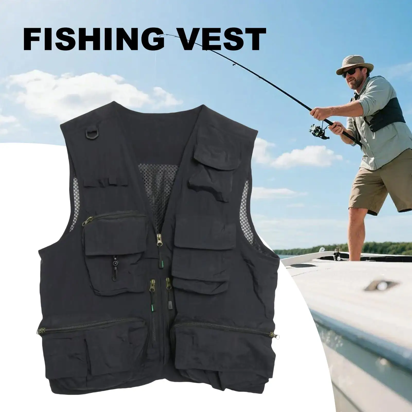 سترة صيد السمك سترة التصوير الفوتوغرافي مع جيوب متعددة سترة عادية معدات خارجية للبالغين النساء اكسبلورر السفر العمل الظهر