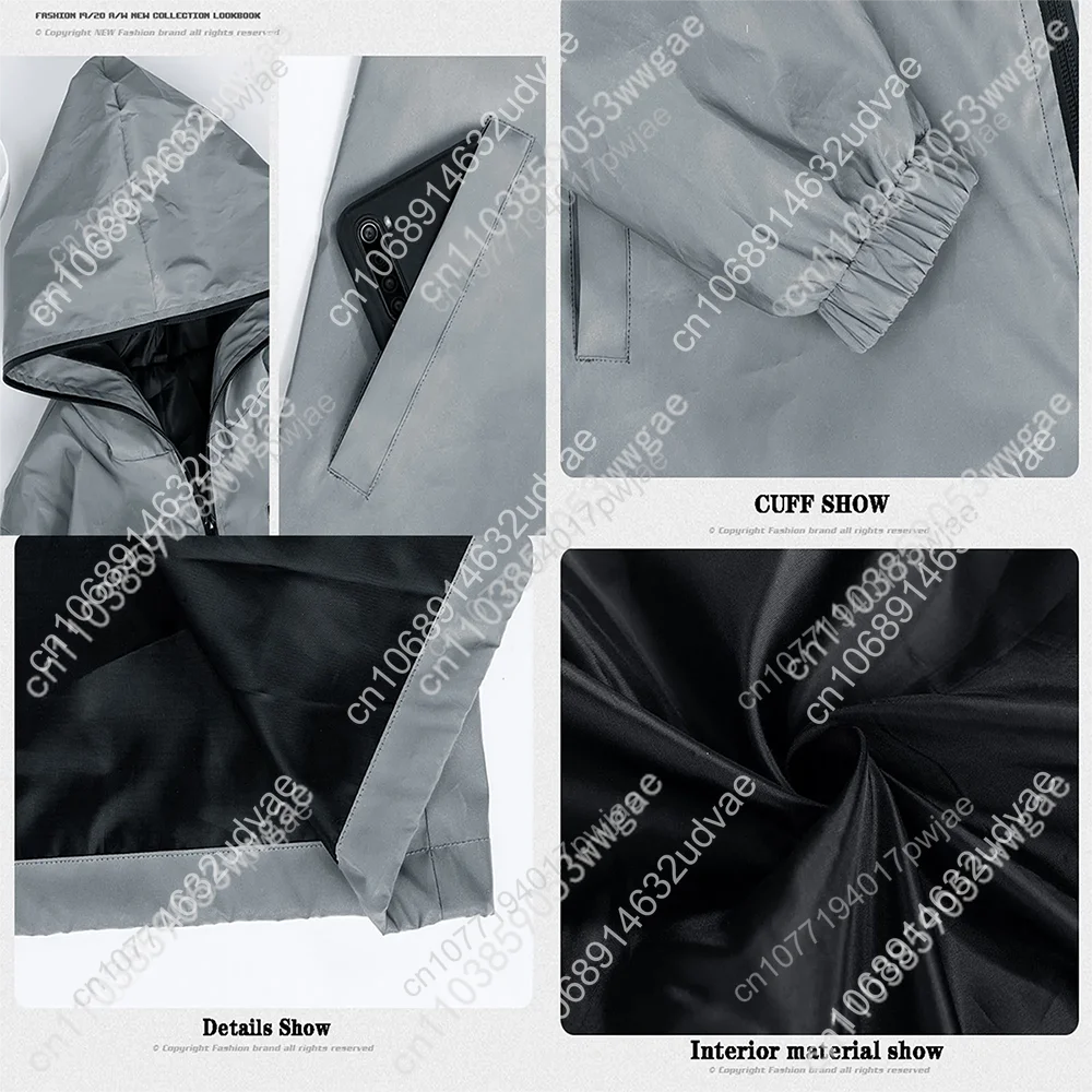 Korn Rock Band Reflective Jacket Mens Womens Coat Hooded Windbreaker Run Pocket Jackets Hiking Zipper Customized Hoodie