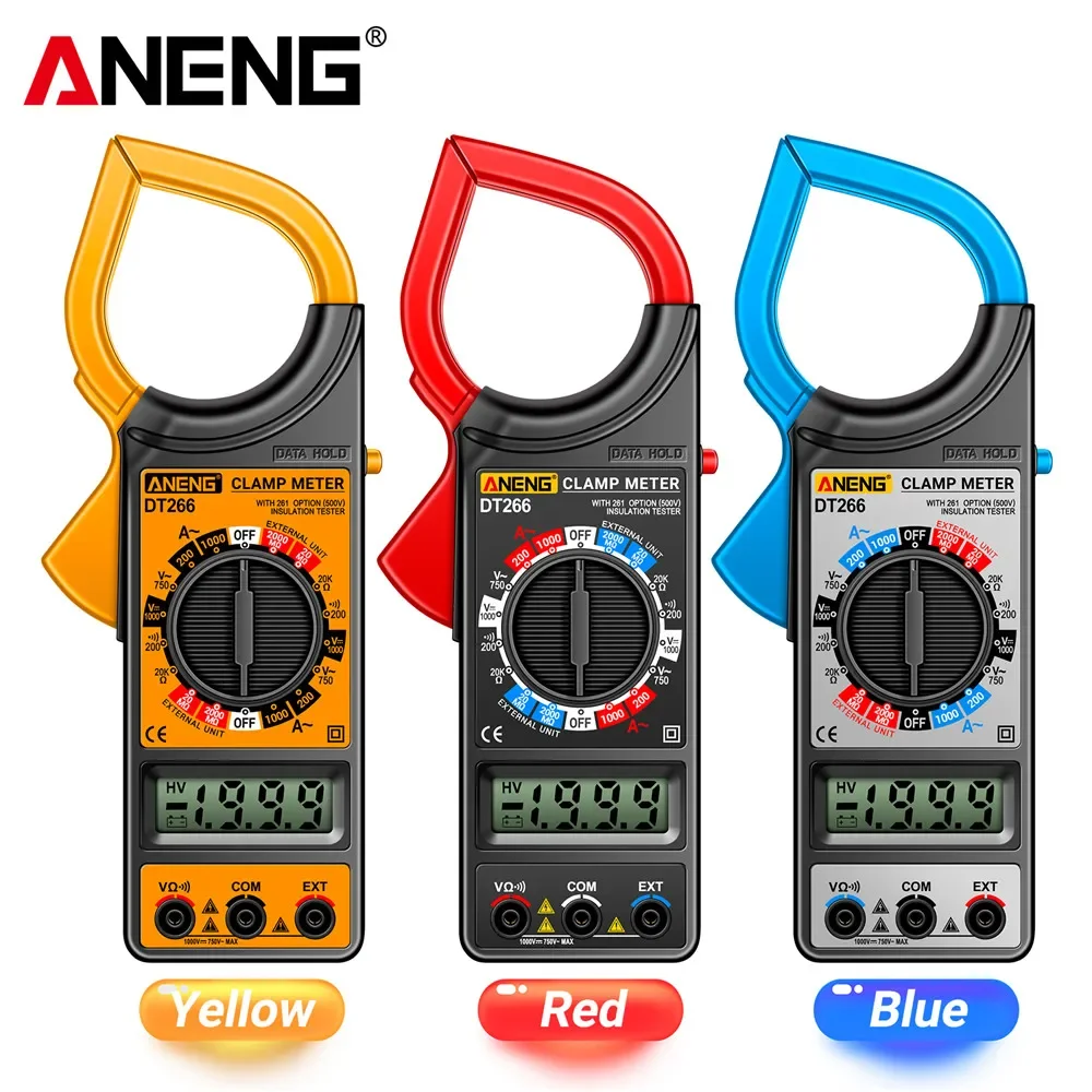 ANENG DT266-8 LCD1999 Counting Digital True RMS Professional Clamp Meter ACDC Voltage Tester Data Display Automotive Multimeter