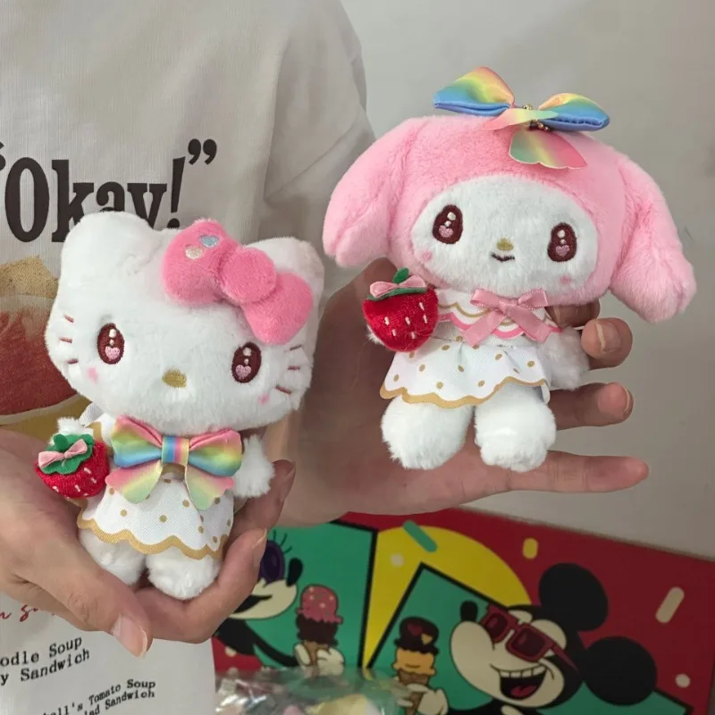 

Sanrios April NAKAJIMA Strawberry News 50th Anniversary Series Plush Doll Bag Pendant Anime Kawaii Hellokittys Keychain Gift New