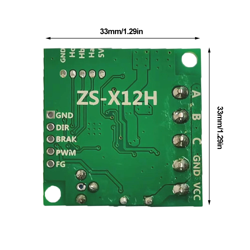 DC6-28V ZS-X12H trójfazowy bezszczotkowy regulator prędkości silnika z modułem Hall BLDC płyta sterownicza z zasilaczem 5p