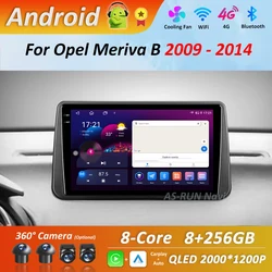 Navigation GPS Android 16 Inteligent for Opel Meriva B 2009 - 2014 Car Radio Multimedia Player BT 4G DSP Stereo WiFi QLED Screen