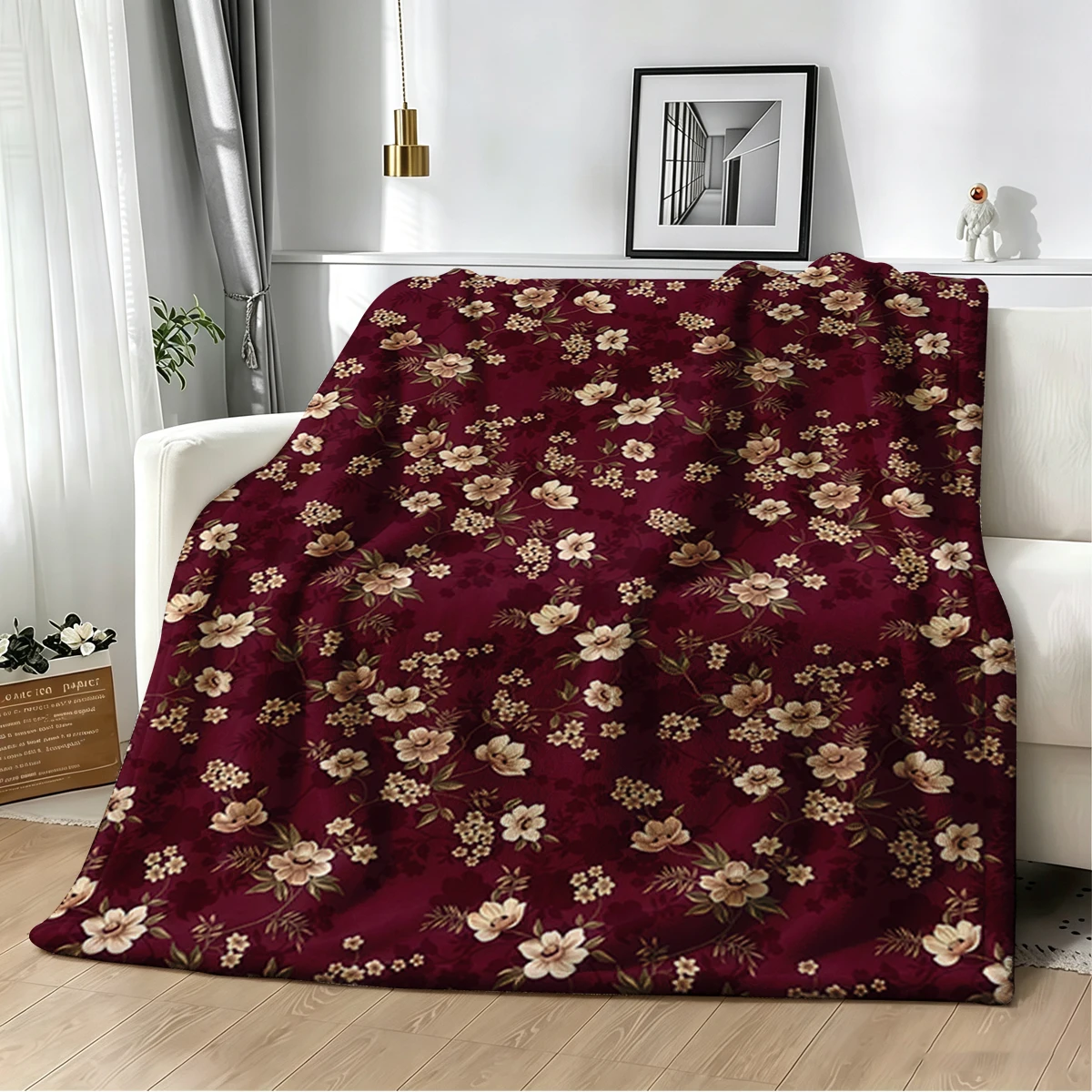 Floral Vibe  Flannel Blanket Warm Soft Halloween Christmas Couch Warm Cozy Decorative Decor Gift for All Season
