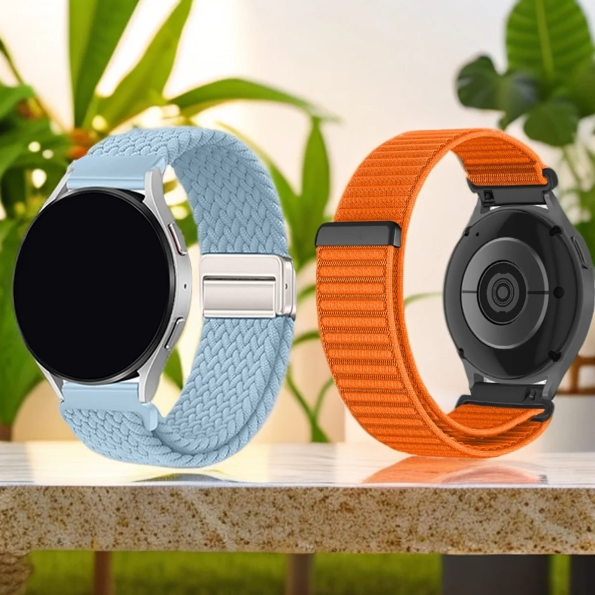 2 قطعة حزام مضفر مغناطيسي + حزام الفيلكرو لساعة هواوي GT6 GT5 GT4 الفرقة للمرأة رجل النايلون حزام (استيك) ساعة لساعة Garmin venu