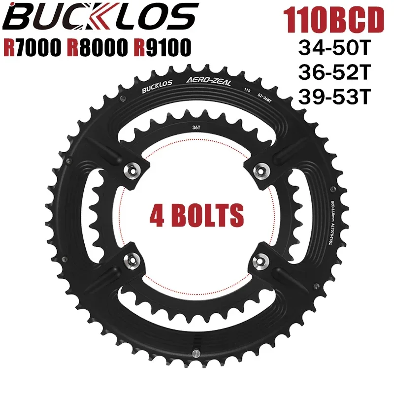 

BUCKLOS Bike Chainring 110BCD 34-50T 36-52T 39-53T Bicycle Chainwheel Double Speed Road Bike Chain ring for R9100/R7000/R8000