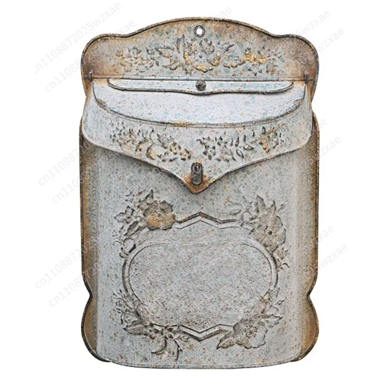 European retro wrought iron mailbox creative home suggestion box wall decoration storage box outdoor garden wall hanging