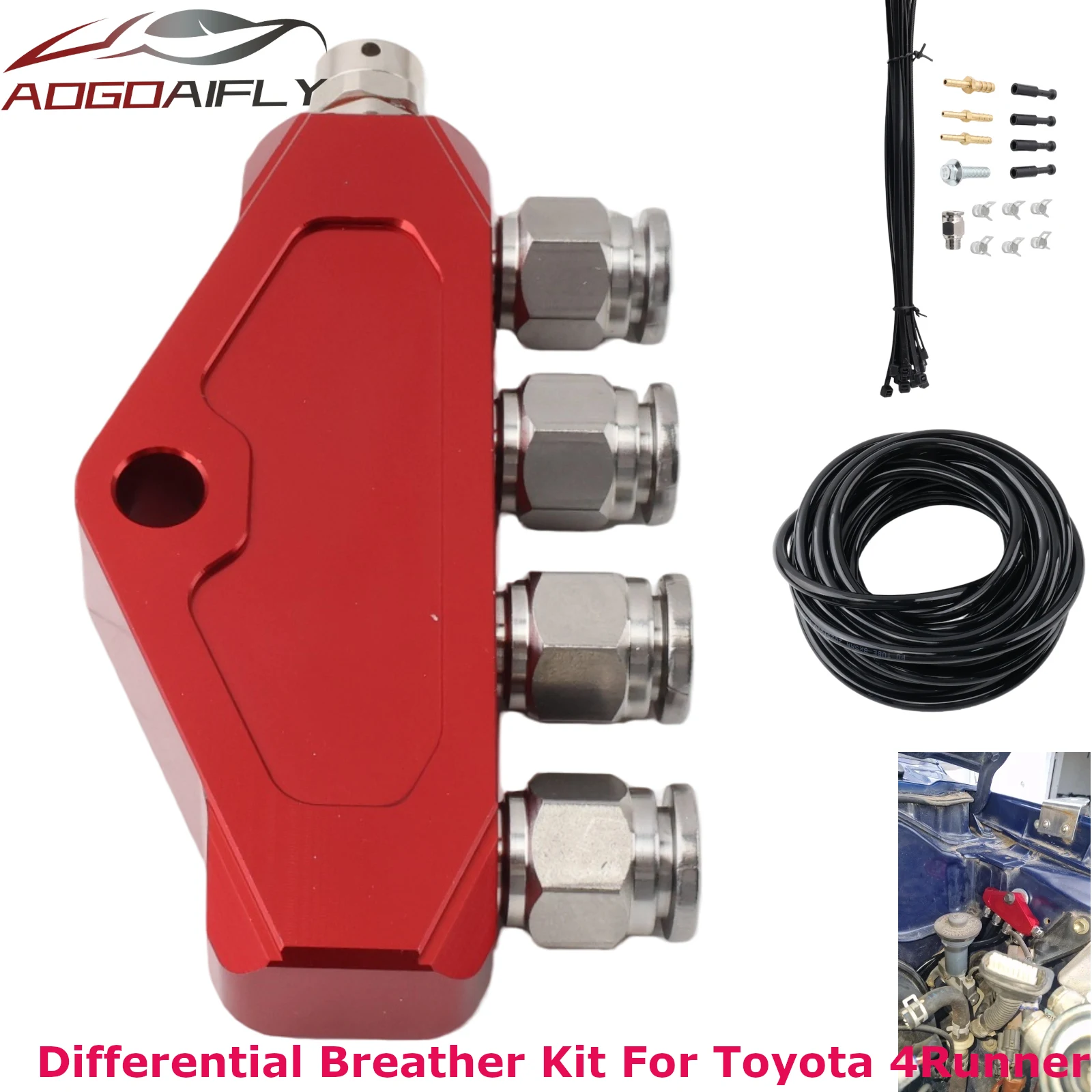 Factory Supply Differential Breather Relocation Upgraded Kit for Toyota 4Runner with 6M Hose Elevating the Breather Position