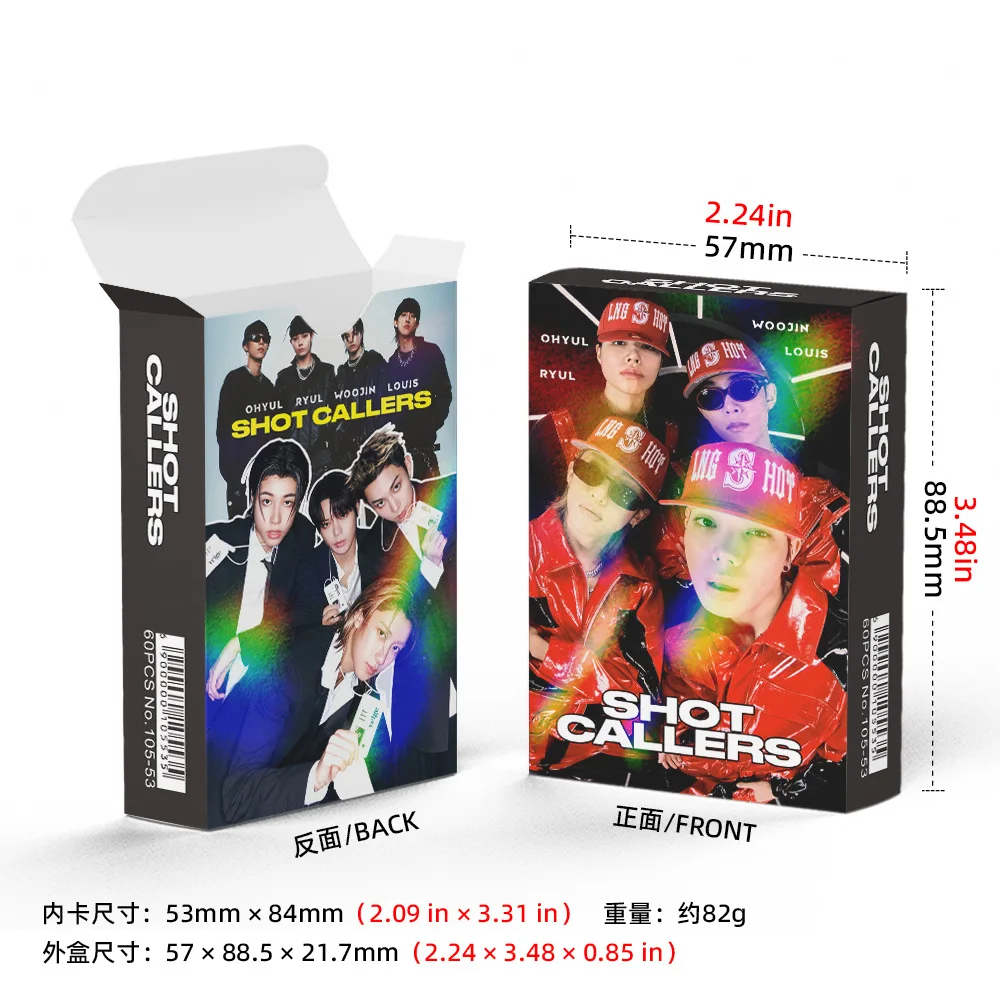 60pcs New Album LNGSHOT SHOT CALLERS Photocards Stickers Kpop Merch Lomo Cards Set Fans Collection Cards Gifts image 6
