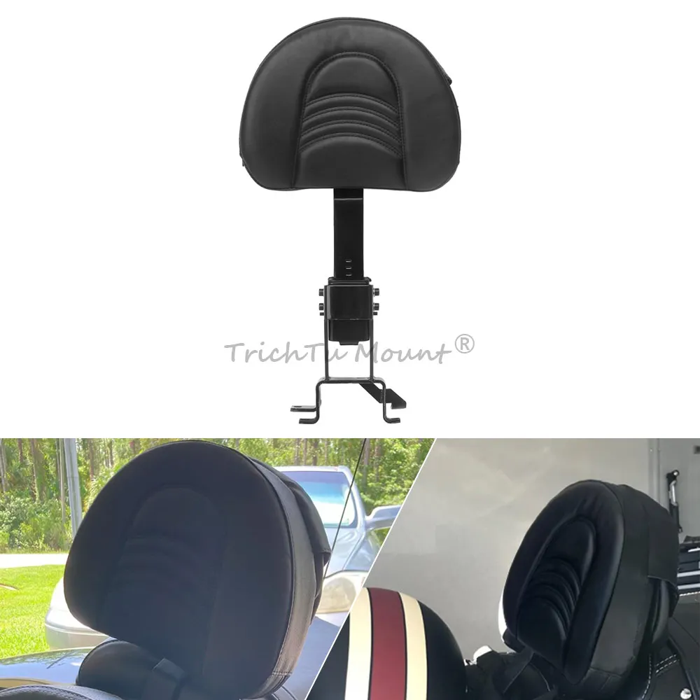 Motorcycle Adjustable Driver Backrest Fits For Indian Chief Chieftain Roadmaster Springfield Vintage 2014-2025 Pu Leather Black